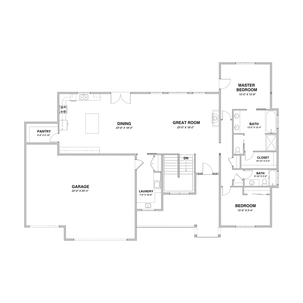 The Meadow View Main Floor Plan - Hayden, ID