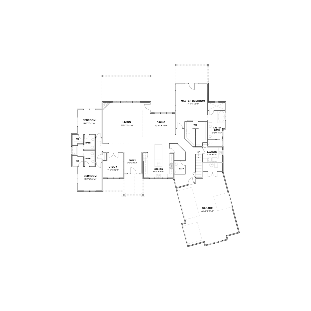 The Redwood Main Floor Plan - Hayden, ID