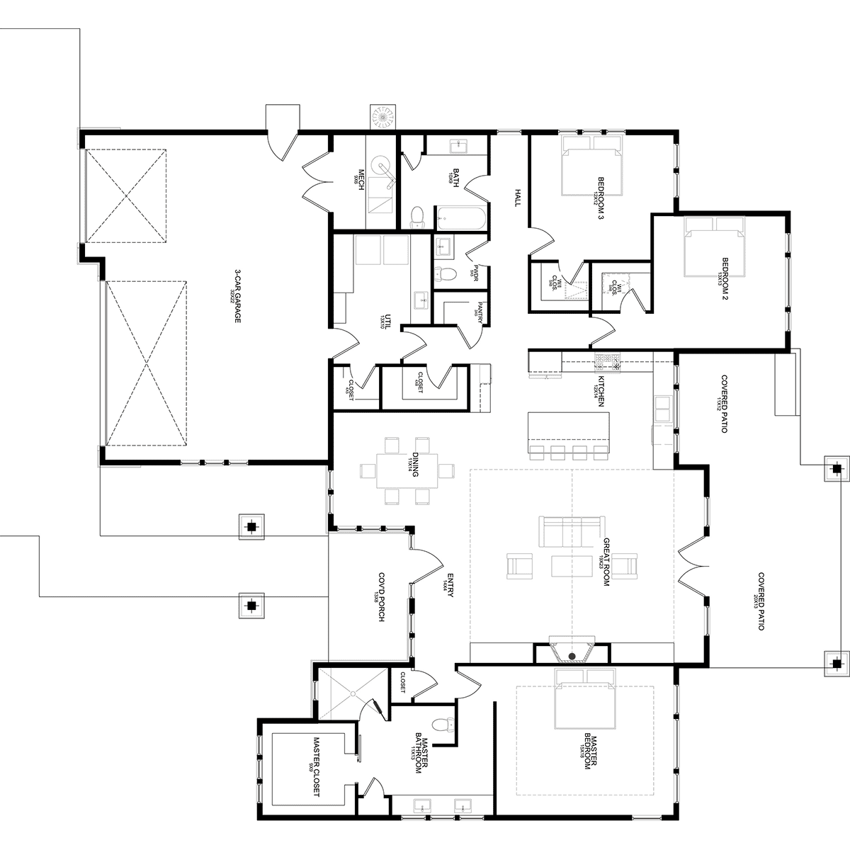 The Rock Creek Main Floor Plan - Hayden, ID