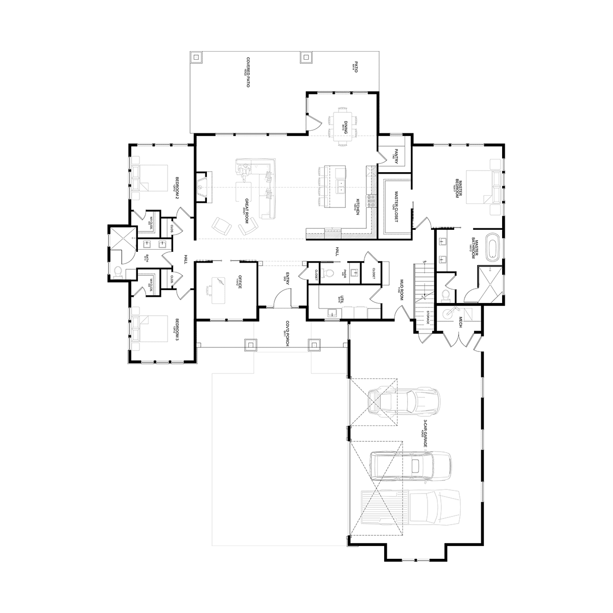 The Serenity Main Floor Plan - Hayden, ID